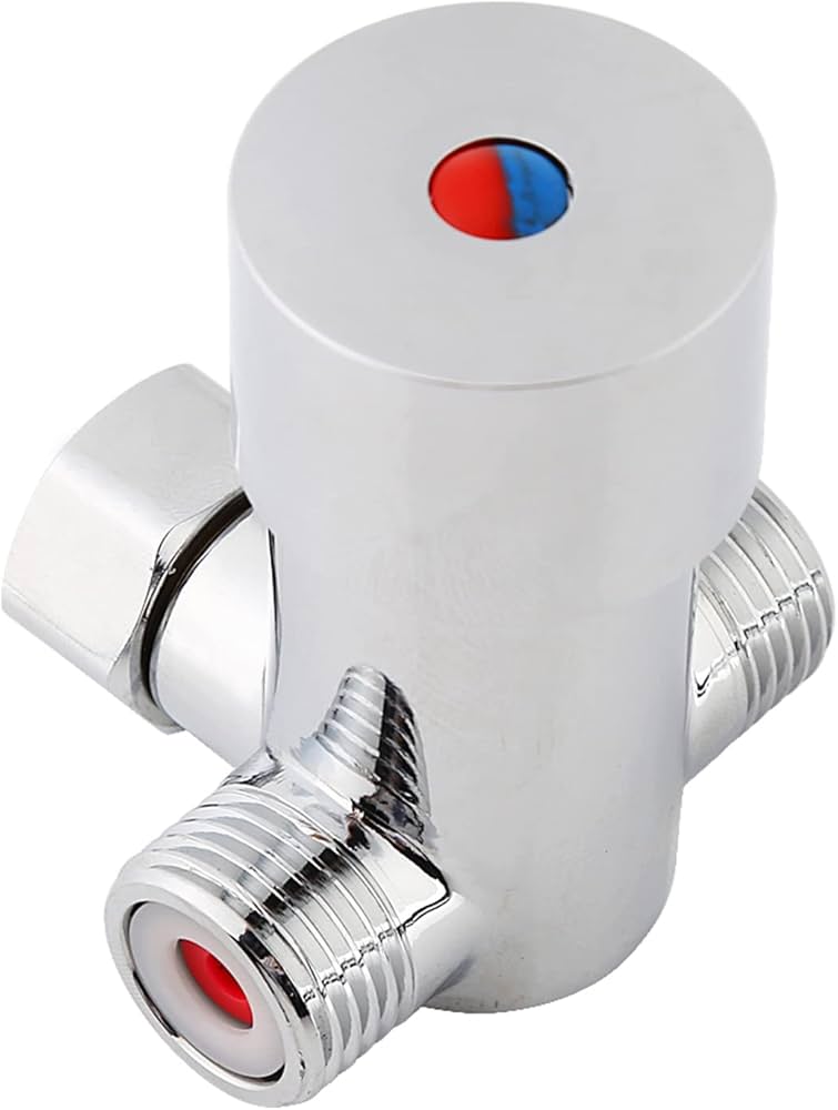 Hot and cold water mixing valve