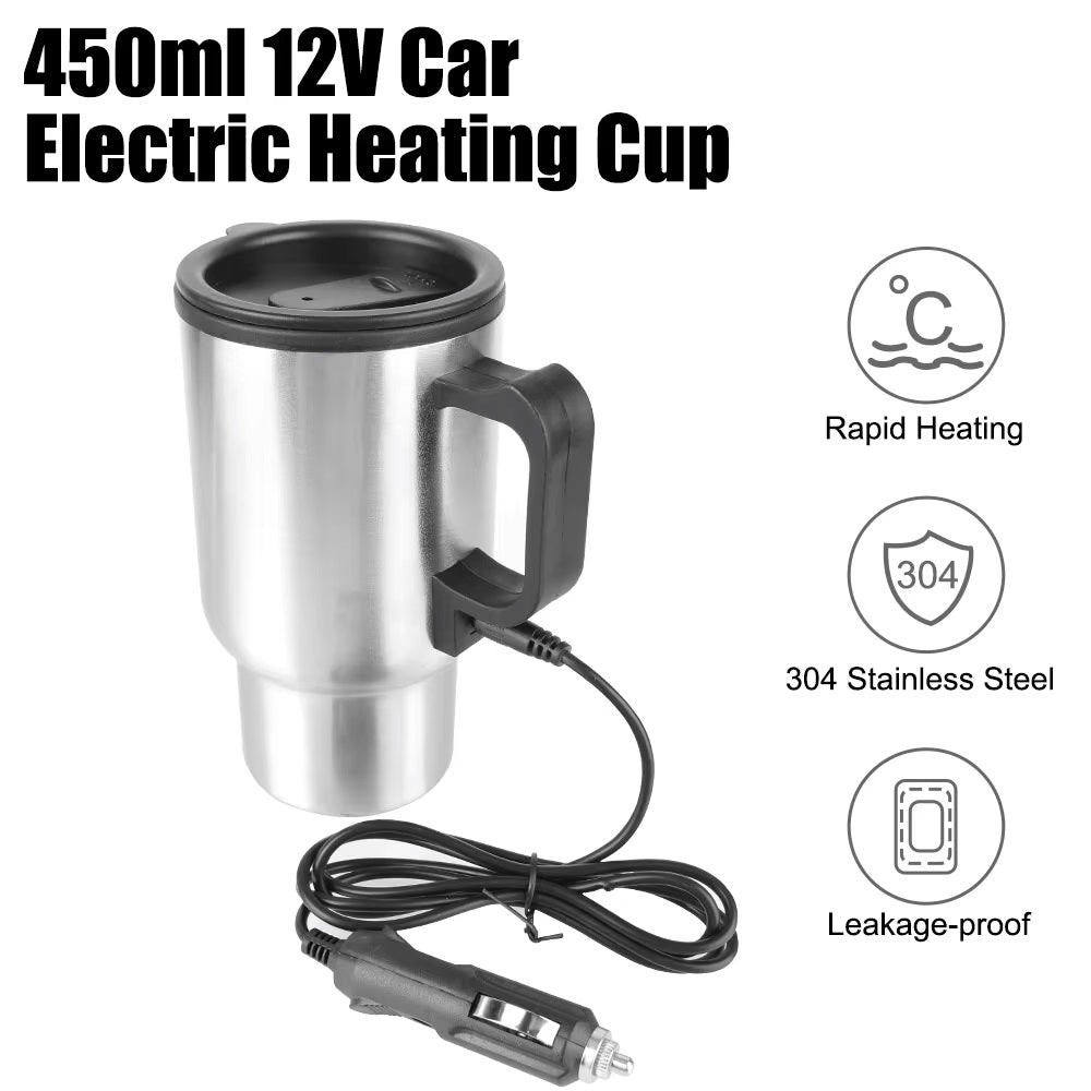 Car Heating Cup 12V Stainless Steel Insulated Thermal Mug For Car Heating Cup 12V Stainless Steel Insulated Thermal Mug For