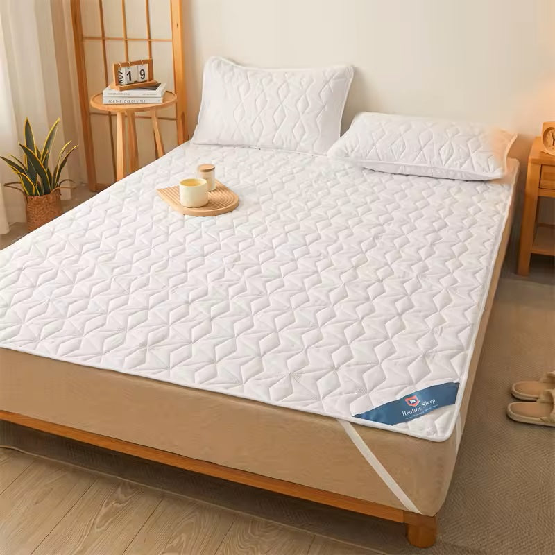Waterproof Mattress Protector with Elastic Band, Quilted Mattress Cover, Bedding Protector for Single Bed 90 × 200 cm.