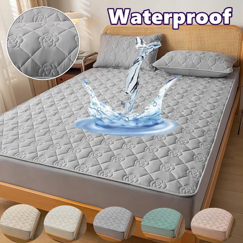 Waterproof Quilted Mattress Protector with Elastic Band. Protective Mattress Pad, Single Size 90 × 200 cm.