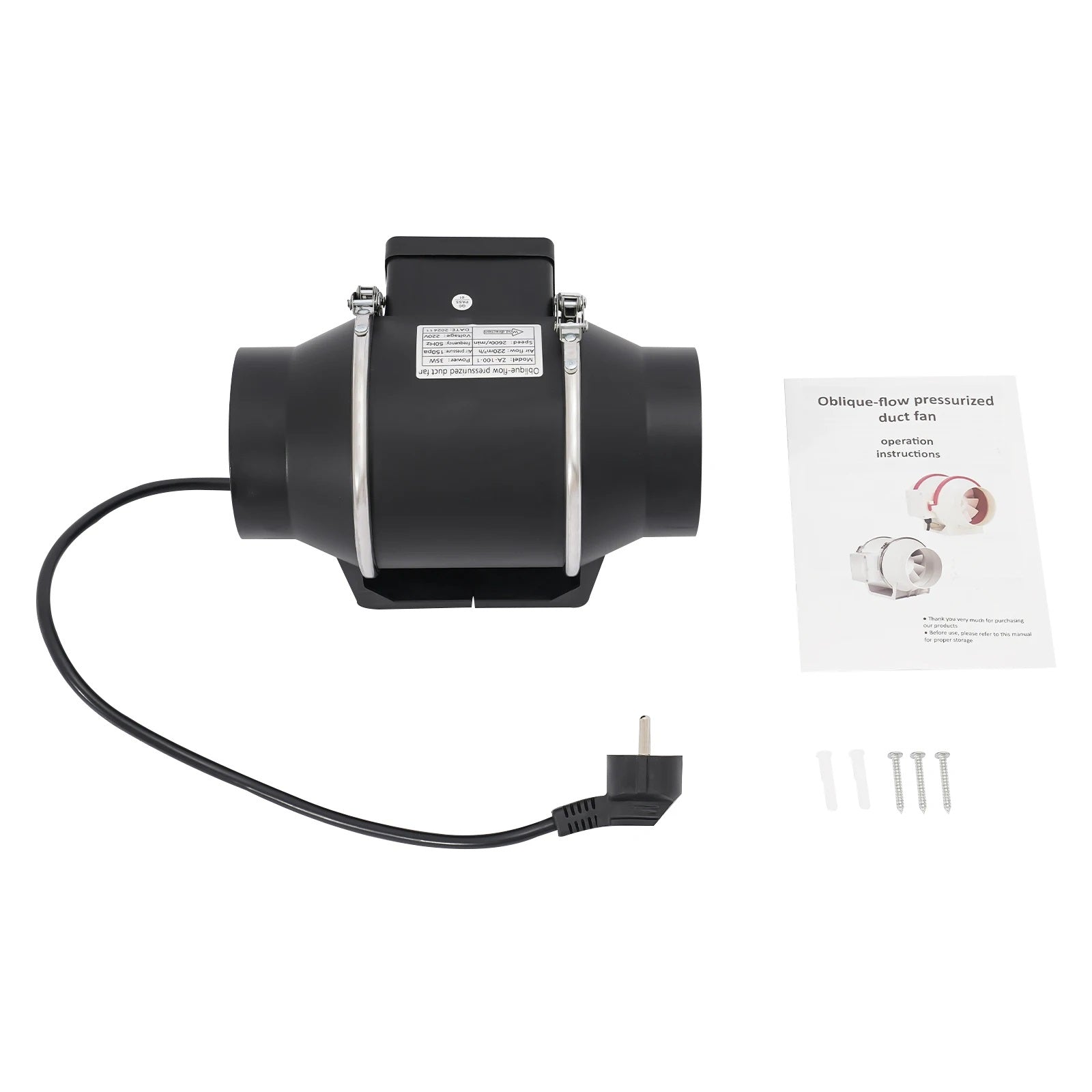 Exhaust Fan, Inline Duct Ventilation Fan, Silent Extractor Fan for Bathroom and Kitchen.